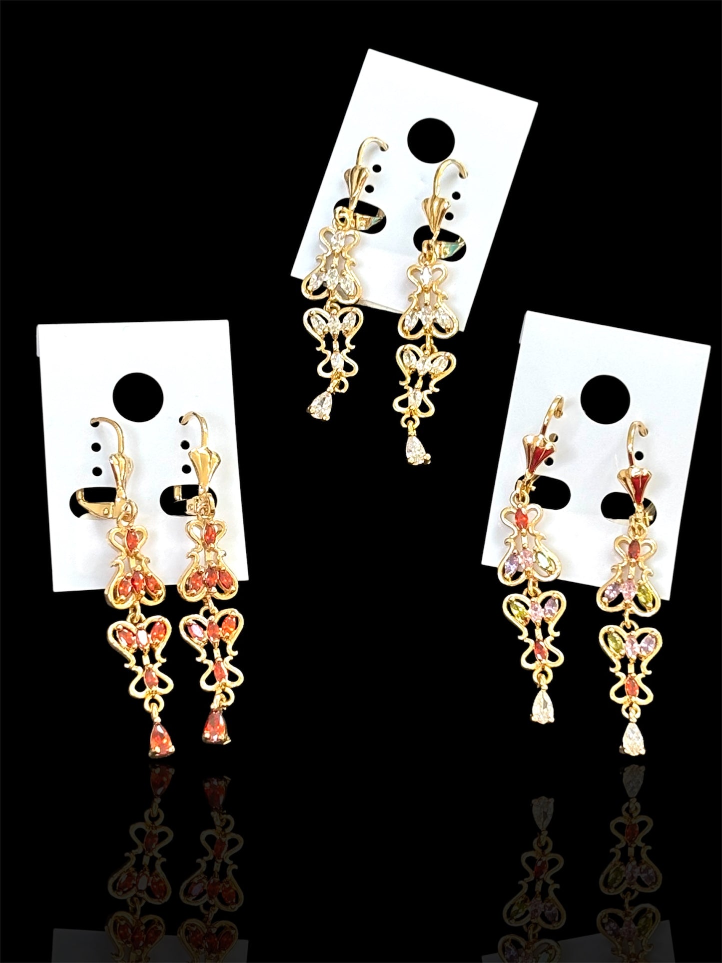 Long earrings Gold Plated earrings