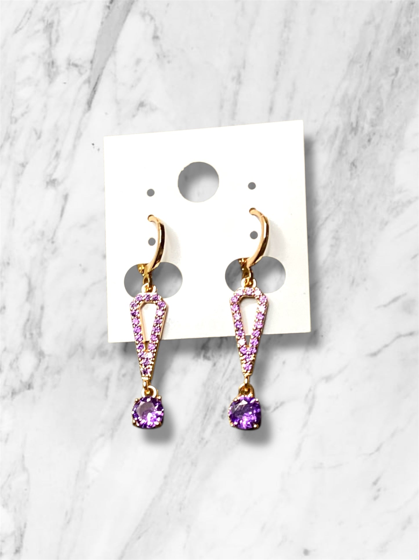 Purple Drop Earrings
