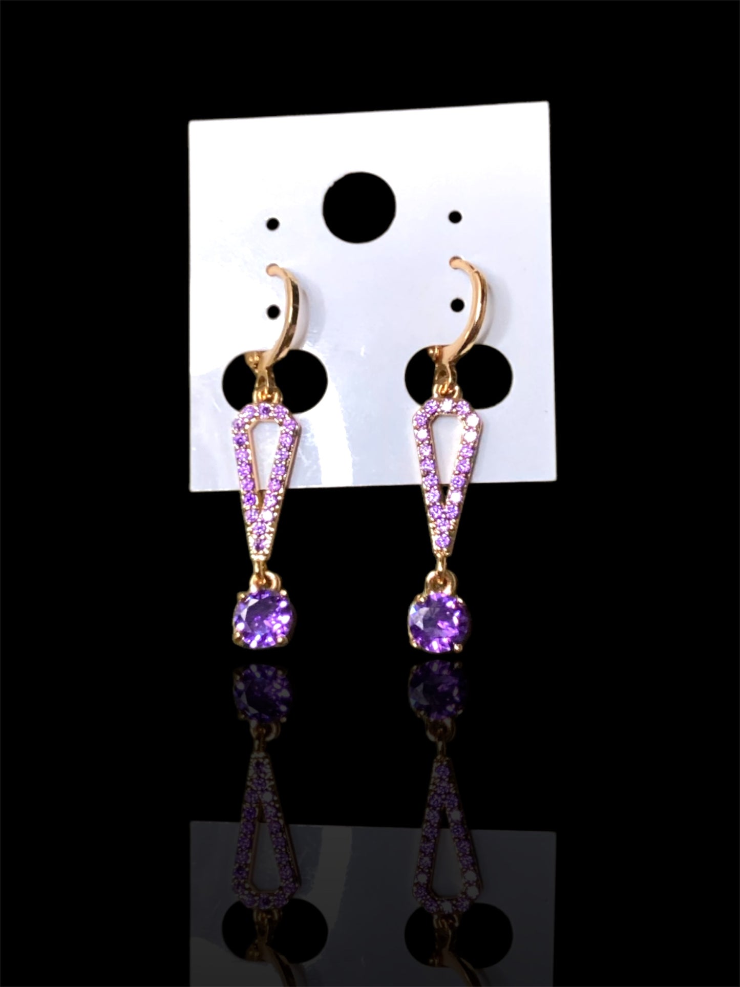 Purple Drop Earrings