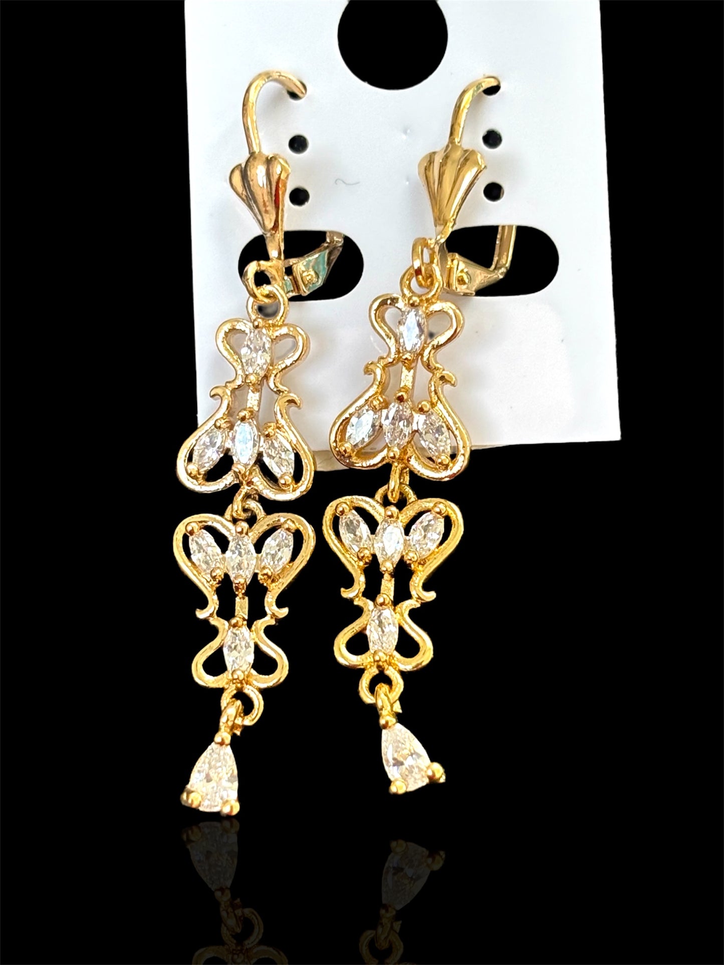 Long earrings Gold Plated earrings