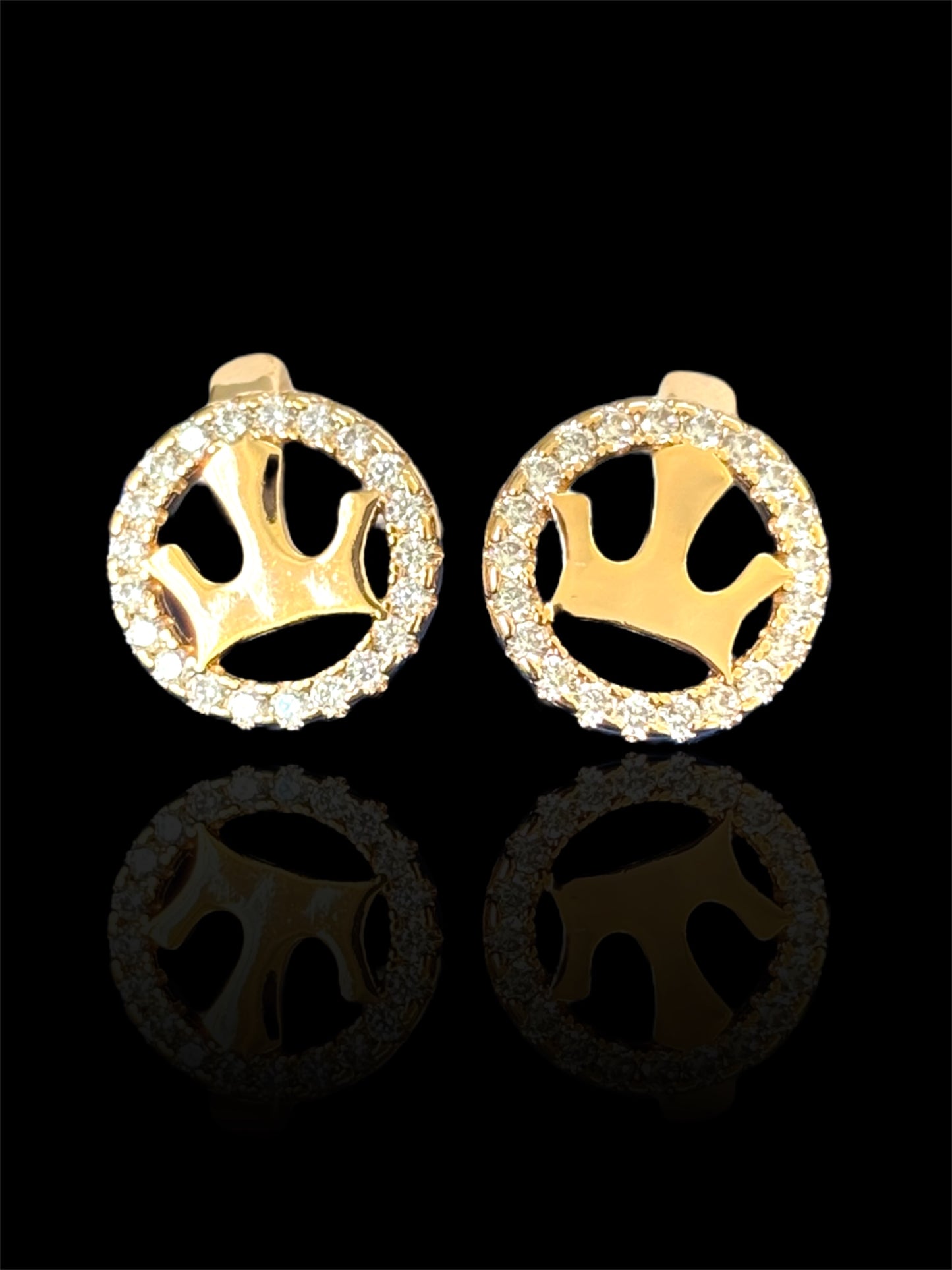 Crown Huggie Earrings