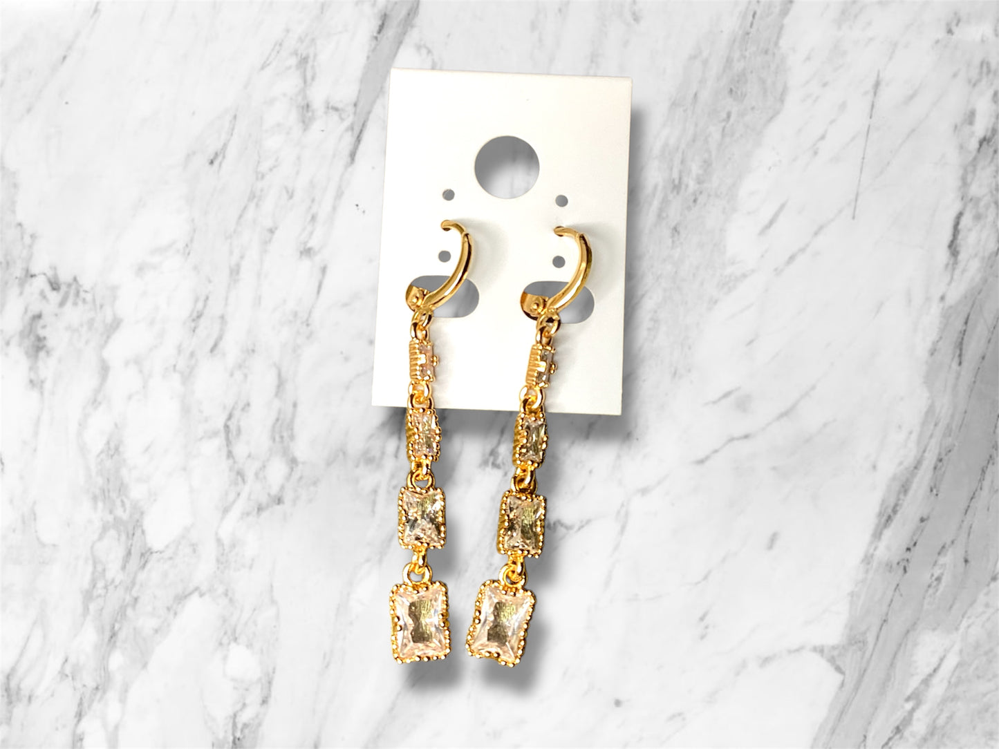 Square long earrings