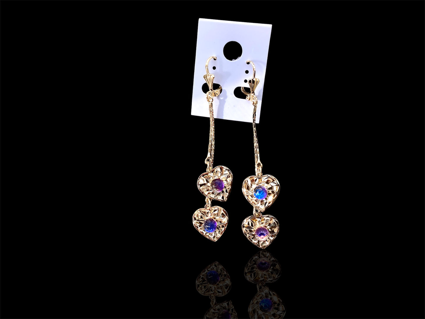 Iridescent Heart Earrings