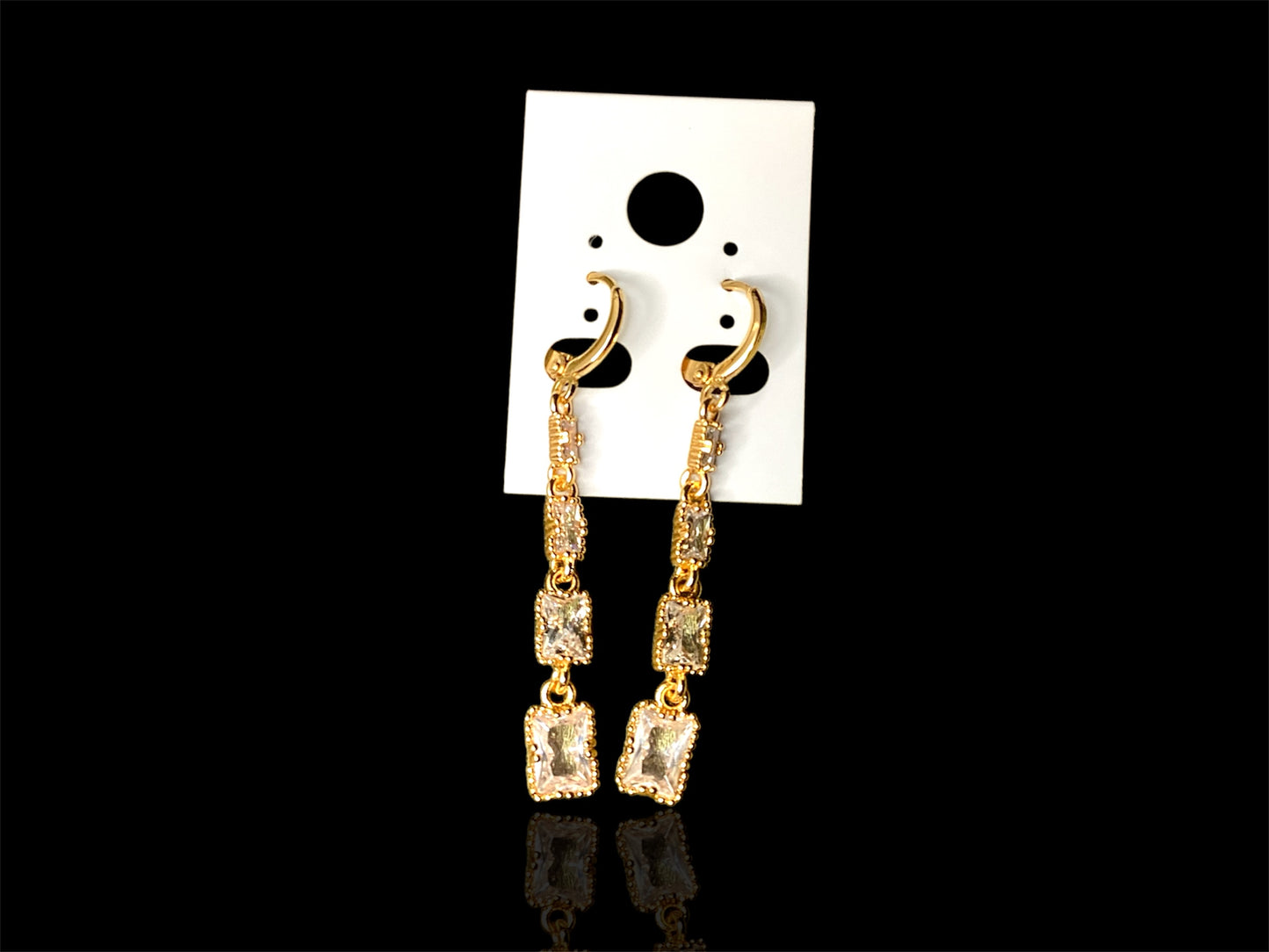 Square long earrings