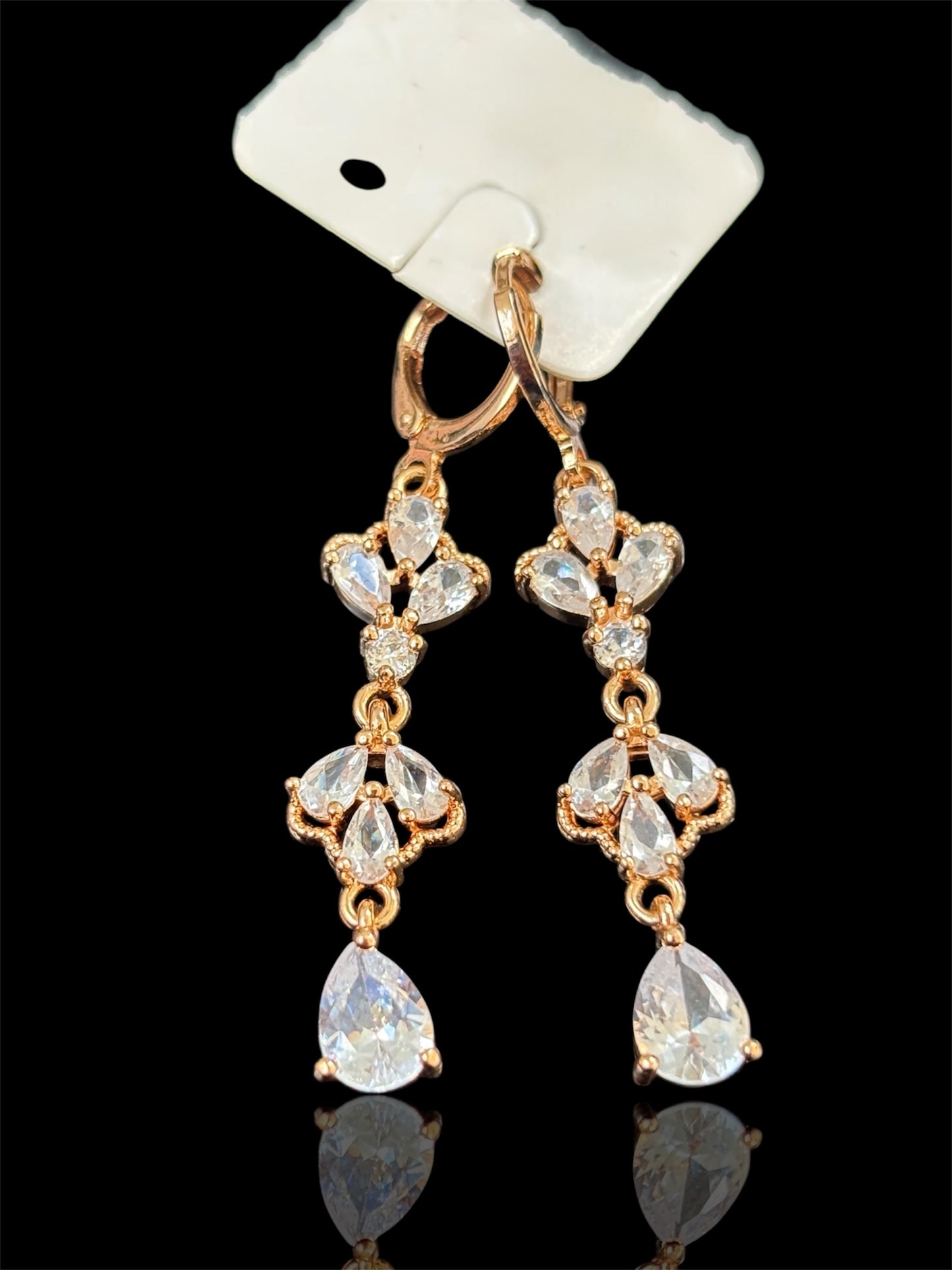 Beautiful Long Drop Gold Plated Earrings