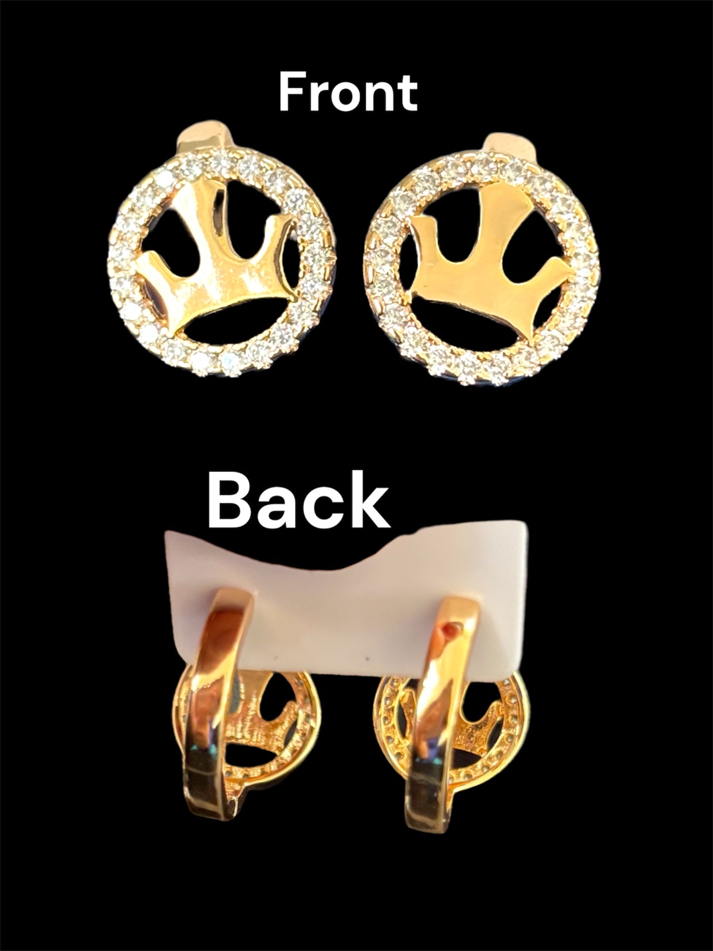 Crown Huggie Earrings